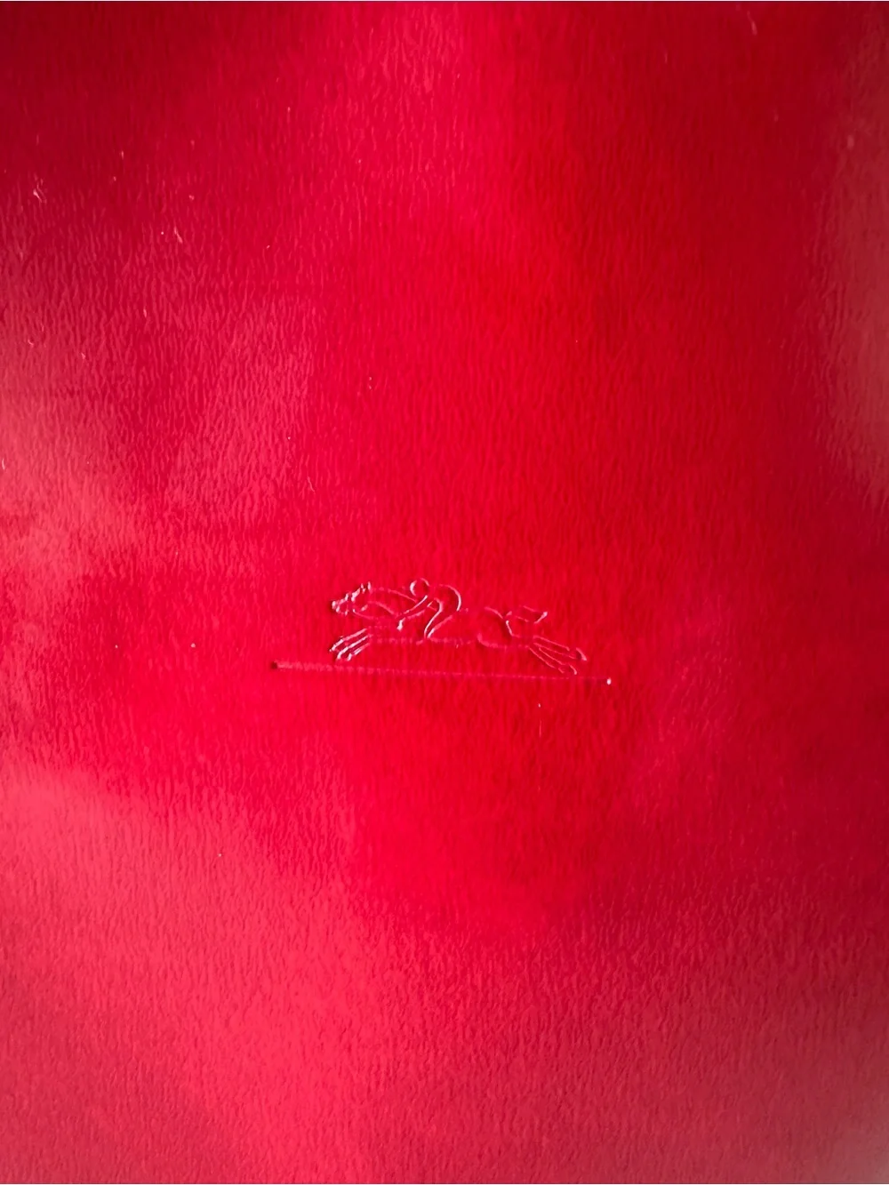 Longchamp Red Patent Leather & Suede Satchel Tote Bag Handbag